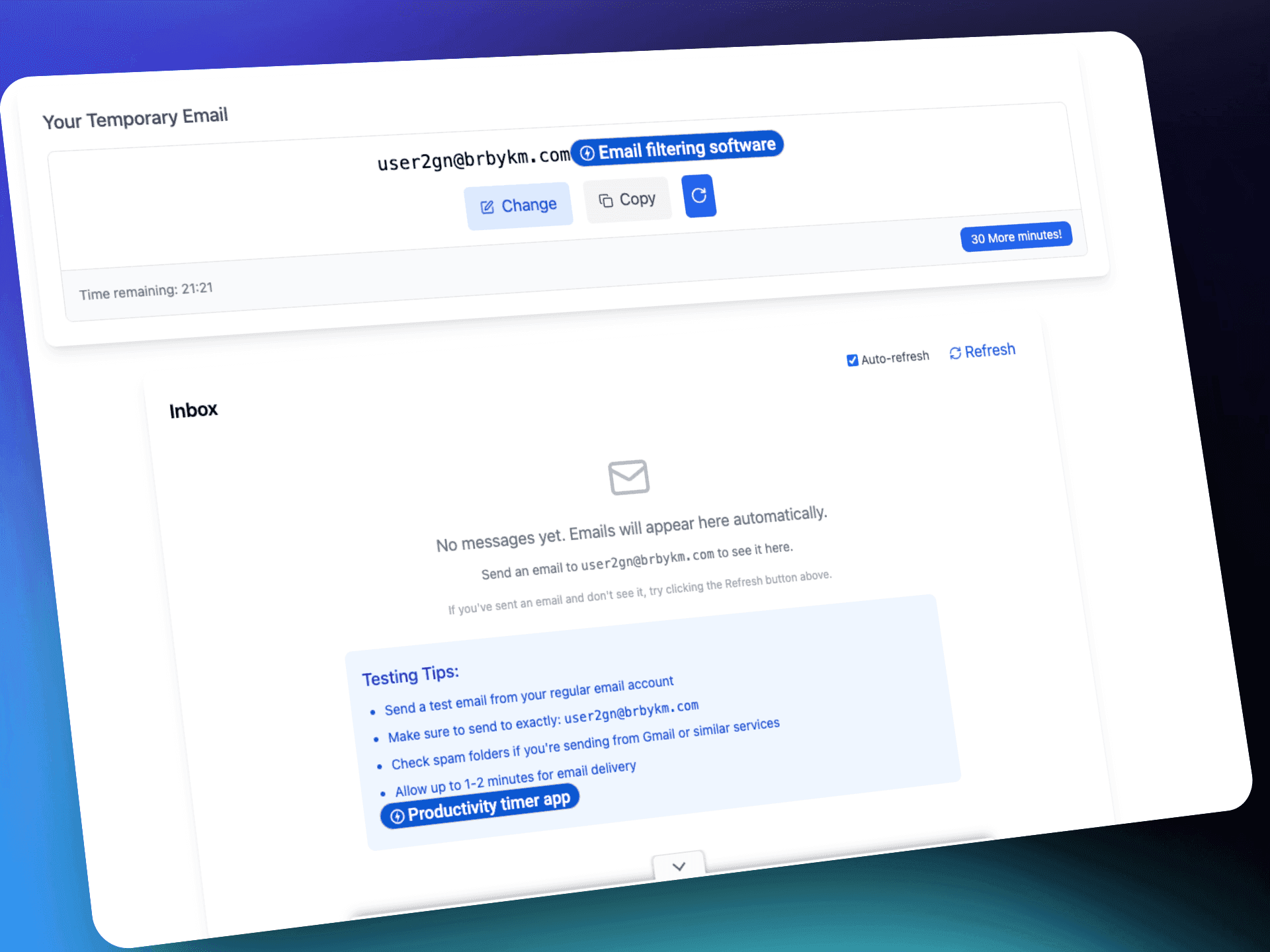 Temporary Email Service: React Frontend & Nginx/Dovecot Backend